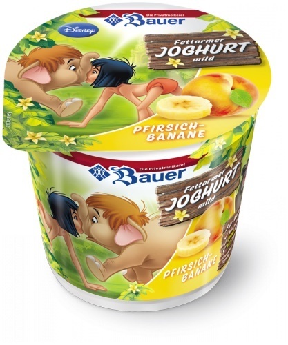 YOGURT BAUER KIDS PEACH AND BANANA 125g