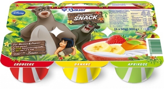 BAUER KIDS SNACK STRAWBERRY, PEACH AND BANANA  6x50g