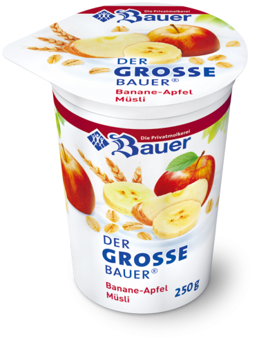 BAUER YOGURT BANANA AND APPLE CEREALS 250g BAUER YOGURT BANANA AND APPLE CEREALS 250g