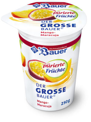 BAUER YOGURT MANGO AND PASSION FRUIT, JUST FRUITS 250g