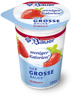 BAUER YOGURT STRAWBERRY FRUIT WITH LESS CALORIES 250g