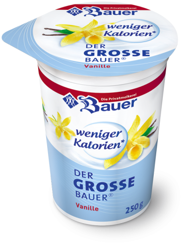 BAUER YOGURT VANILLA WITH LESS CALORIES 250g BAUER YOGURT VANILLA WITH LESS CALORIES 250g