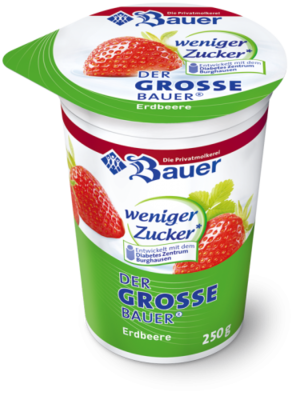 BAUER YOGURT STRAWBERRY FRUIT WITH LESS SUGAR 250g