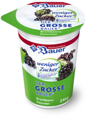 BAUER YOGURT BLACKBERRY FRUIT AND ELDER WITH LESS SUGAR 250g