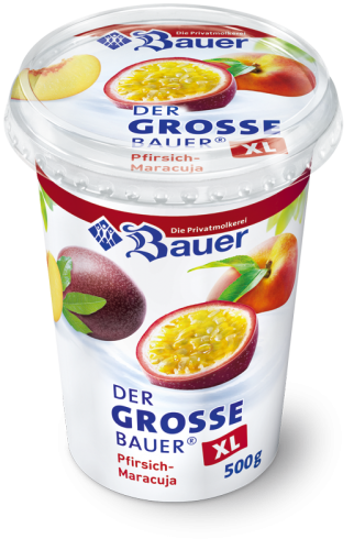 BAUER YOGURT PEACH AND PASSION FRUIT XL 500g BAUER YOGURT PEACH AND PASSION FRUIT XL 500g