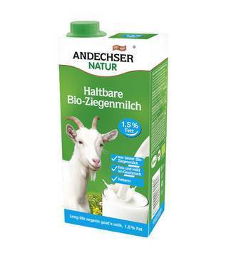 BIO- GOAT MILK NON-PERISHABLE ANDECHSER NATUR LOW FAT  1.5%  1L