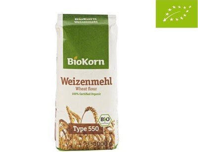 FLOUR BIOKORN ORGANIC WHEAT TYPE 550 1kg FLOUR BIOKORN ORGANIC WHEAT TYPE 550 1kg