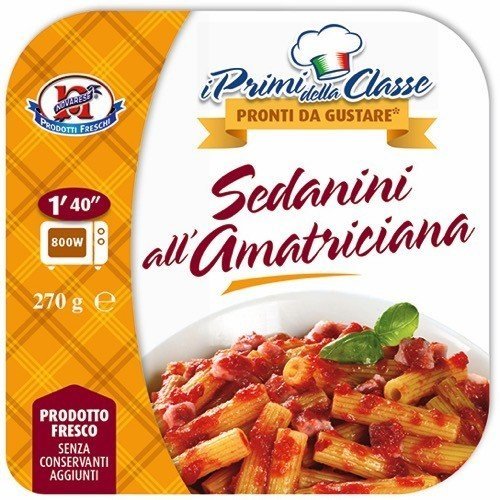 SEDANINI all'AMATRICIANA (Pasta with Bacon, Cheese and Tomato sauce) 250g