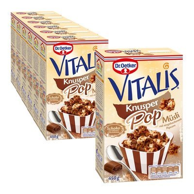 DR OETKER VITALIS KNUSPER MÜSLI CHOCOLATE 6x450g + 1 FREE
