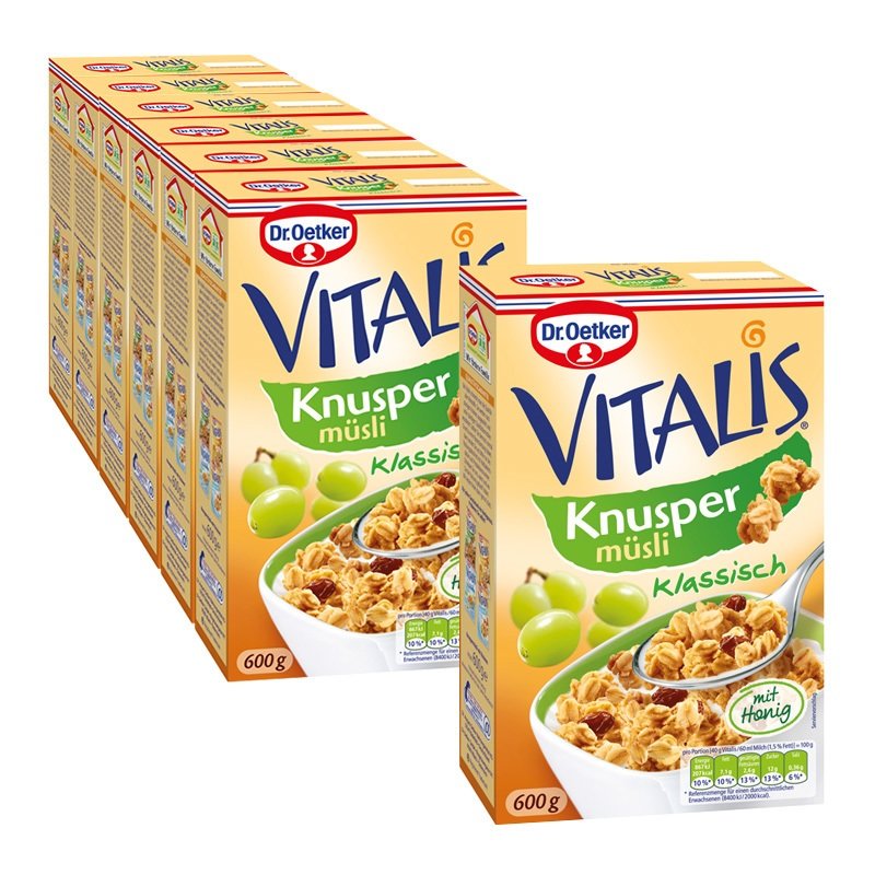 DR OETKER VITALIS KNUSPER MÜSLI 6x600g + 1 FREE DR OETKER VITALIS KNUSPER MÜSLI 6x600g + 1 FREE