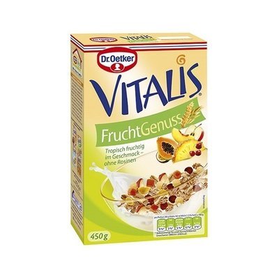DR OETKER VITALIS FRUIT ENJOYMENT, FULL GRAIN MUESLI WITHOUT RAISINS 450g