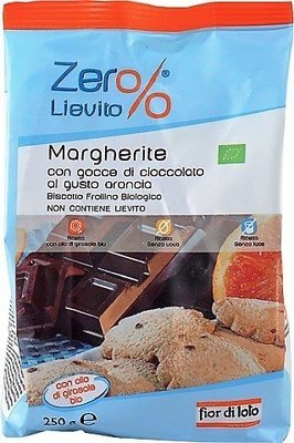 BISCUIT ZERO % YEAST DAISIES WITH CHOCOLATE DROPS TASTE ORANGE ORGANIC FIOR DI LOTO 250g