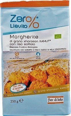 BISCUIT ZERO % YEAST GRAY KHORASAN KAMUT® MARGHERITE WITH ORGANIC SOFTED RICE FIOR DI LOTO 250g