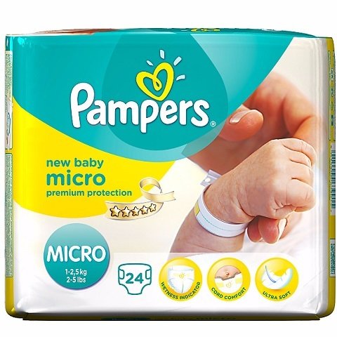  Pampers Premium Protection Baby Nappies, Size 0 Micro (1.5-2.5  kg) Carrying Pack, Pack of 1 (1 x 24 Items) : Baby