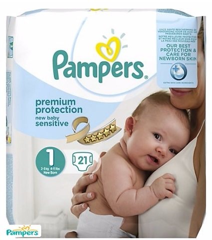PAMPERS PREMIUM PROTECTION SENSITIVE SIZE 1 x21/Pack, 2-5kg CARRY PACK