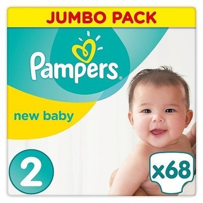 PAMPERS NEW BABY SIZE 2 MINI x68/Pack, 4-8kg JUMBO PACK