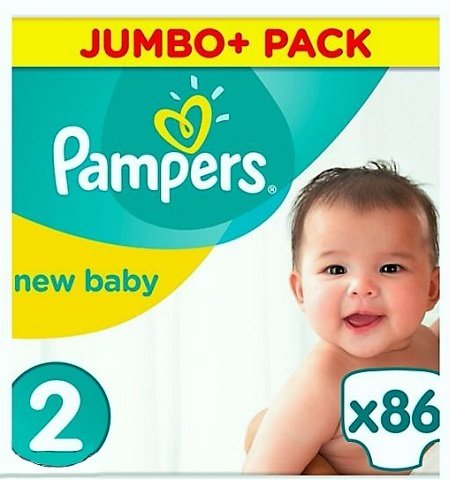 PAMPERS NEW BABY SIZE 2 MINI x86/Pack, 4-8kg JUMBO+ PACK