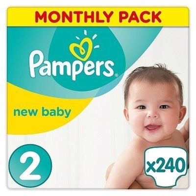 PAMPERS NEW BABY SIZE 2 x240/Pack, 4-8kg MONTHLY PACK