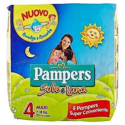 PAMPERS SUN &amp; MOON SIZE 4 x20/Pack, 7-18kg CARRY PACK