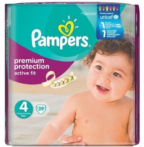 PAMPERS PREMIUM PROTECTION ACTIVE FIR SIZE4 x39/Pack, 7-18kg
