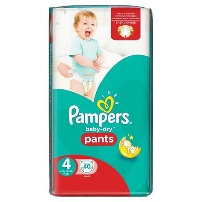 PAMPERS BABY DRY PANTS SIZE 4 x40/Pack, 8-19kg, CARRY PACK