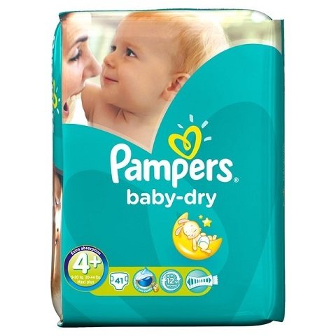 PAMPERS BABY DRY SIZE 4+ x41/Pack, 7-18kg CARRY PACK