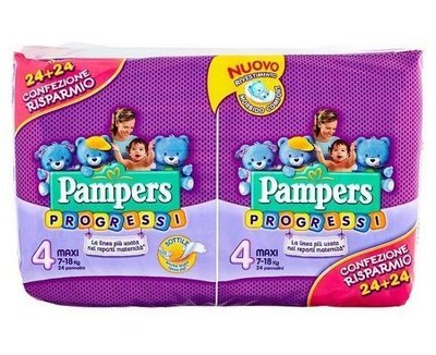 PAMPERS PROGRESSIVE SIZE 4 x48/Pack, 7-18kg CARRY PACK