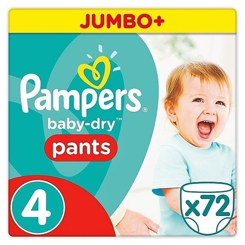 PAMPERS BABY DRY PANTS SIZE 4 x72/Pack, 8-20kg JUMBO+ PACK