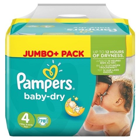 PAMPERS BABY DRY SIZE 4 x78/Pack, 7-18kg JUMBO+ PACK