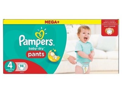 PAMPERS BABY-DRY PANTS SIZE 4 x94/Pack, 8-20kg MEGA+ PACK