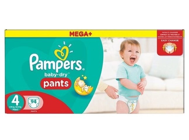 PAMPERS BABY-DRY PANTS SIZE 4 x94/Pack, 8-20kg MEGA+ PACK