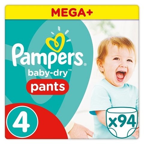 PAMPERS BABY-DRY PANTS SIZE4 x94/Pack, 8-20kg MEGA+ PACK