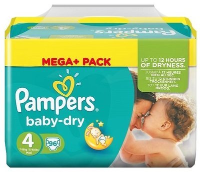 PAMPERS BABY DRY SIZE 4 x96/Pack, 7-18kg MEGA+ PACK