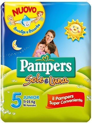 PAMPERS SIZE 5 SUN & MOON NAPPIES CARRY MINI PACK OF 16pcs