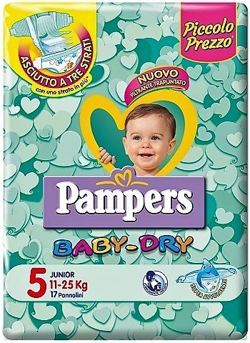 PAMPERS SIZE 5 BABY DRY NAPPIES CARRY PACK OF 17pcs