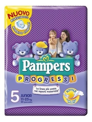 PAMPERS SIZE 5 PROGRESSIVE PREMIUM NAPPIES CARRY PACK OF 20pcs