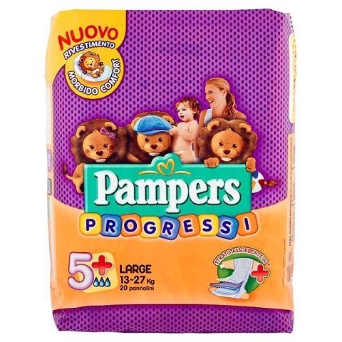 PAMPERS SIZE 5+ PROGRESSIVE PREMIUM NAPPIES CARRY PACK OF 20pcs
