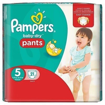 PAMPERS SIZE 5 BABY DRY PANTS CARRY PACK OF 21pcs