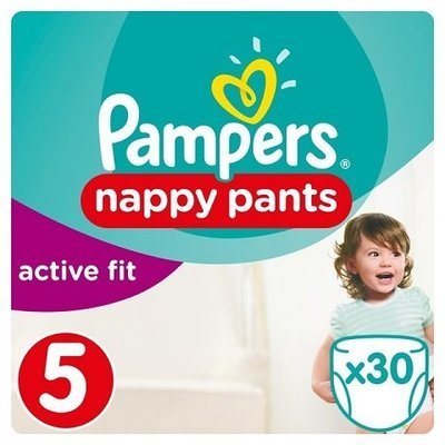 PAMPERS SIZE 5 PREMIUM PROTECTION ACTIVE FIT NAPPY PANTS ESSENTIAL PACK OF 30pcs