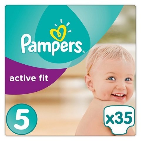 PAMPERS SIZE 5 PREMIUM PROTECTION ACTIVE FIT NAPPIES ESSENTIAL PACK OF 35pcs