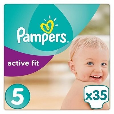 PAMPERS SIZE 5 PREMIUM PROTECTION ACTIVE FIT NAPPIES ESSENTIAL PACK OF 35pcs