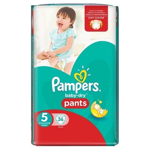 PAMPERS SIZE 5 BABY DRY PANTS ESSENTIAL PACK OF 36pcs
