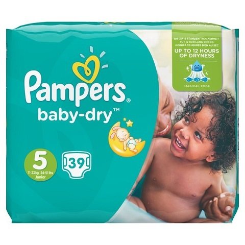 PAMPERS SIZE 5 BABY DRY NAPPIES ESSENTIAL PACK OF 39pcs