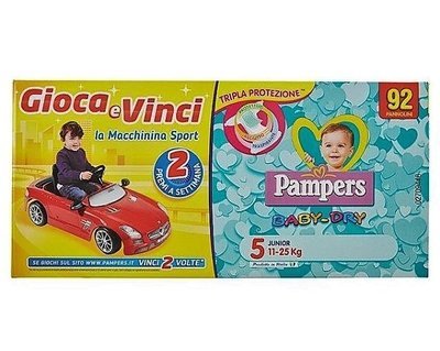 PAMPERS SIZE 5 BABY DRY NAPPIES CARRY PACK OF 92pcs