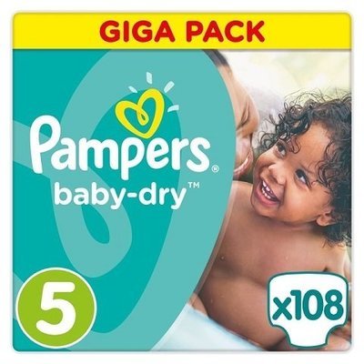 PAMPERS SIZE 5 BABY DRY NAPPIES GIGA PACK OF 108pcs