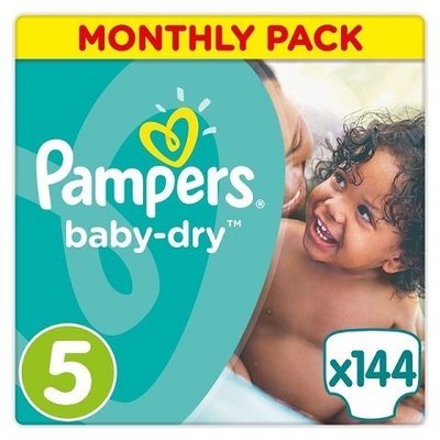 PAMPERS SIZE 5 BABY DRY NAPPIES MONTHLY SAVING PACK OF 144pcs