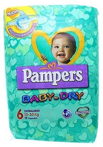PAMPERS SIZE 6 BABY DRY NAPPIES CARRY PACK OF 19pcs