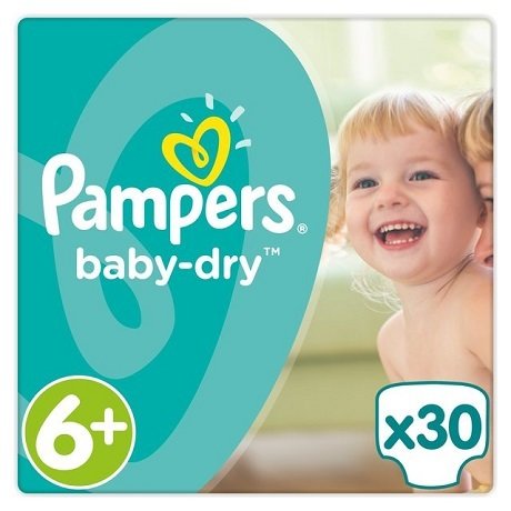 PAMPERS SIZE 6+ BABY DRY NAPPIES ESSENTIAL PACK OF 30pcs