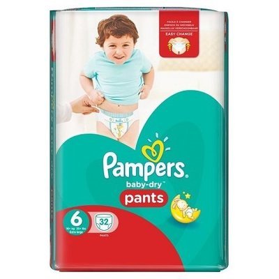 PAMPERS SIZE 6 BABY DRY PANTS ESSENTIAL PACK OF 32pcs