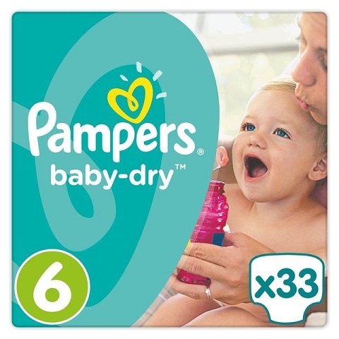 PAMPERS SIZE 6 BABY DRY NAPPIES ESSENTIAL PACK OF 33pcs